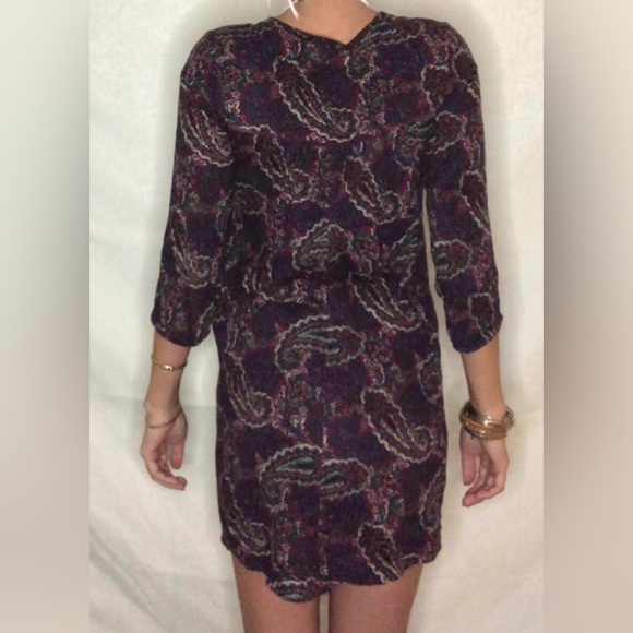 Purple Paisley Patterned Spring Summer Dress - Picture 6 of 6